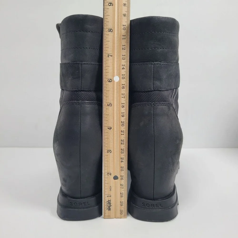 Sorel Joan of Arctic Wedge III Women's Black Boots NL4364-010 US Size 9